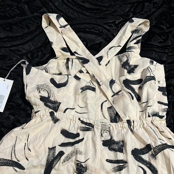 Women’s sleeveless cross back linen Romper dress NWT - Picture 9 of 14